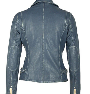 Sofia Lamb Skin Jacket, Denim Blue