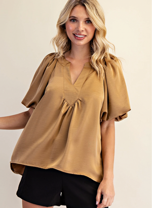 V-Neck Puff Sleeve Top