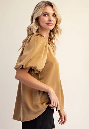 V-Neck Puff Sleeve Top