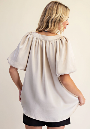 V-Neck Puff Sleeve Top