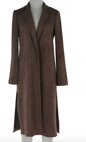 Faux Suede Duster