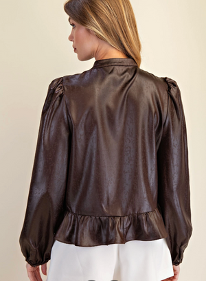 Long Sleeve  Ruffle Top