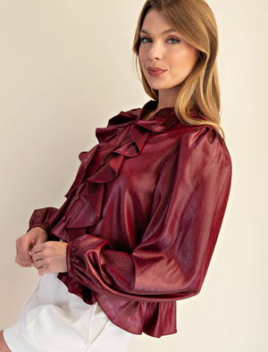 Long Sleeve  Ruffle Top