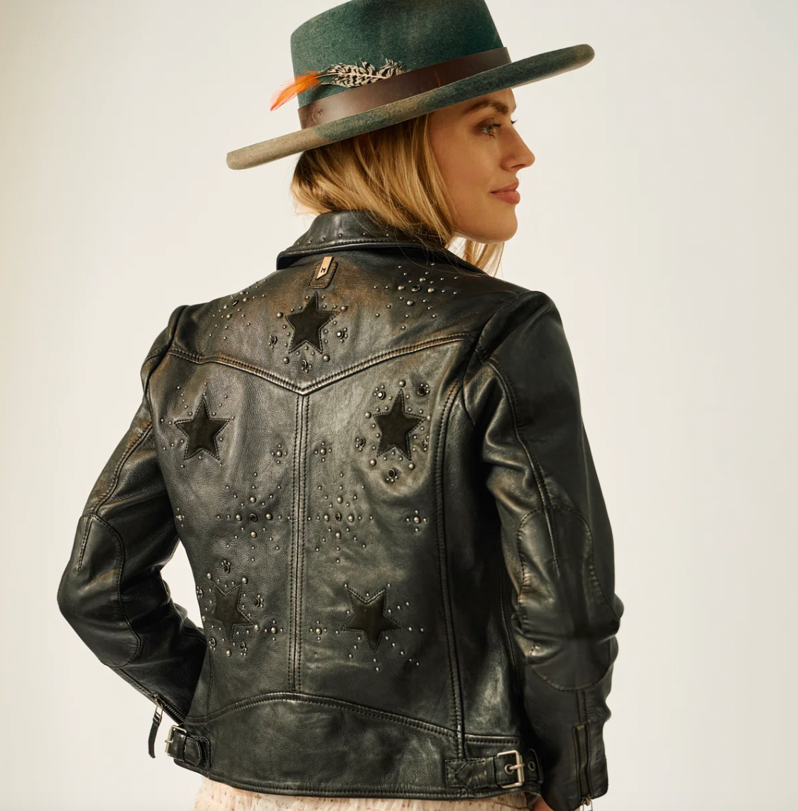 Morgan RF Leather Jacket: Black