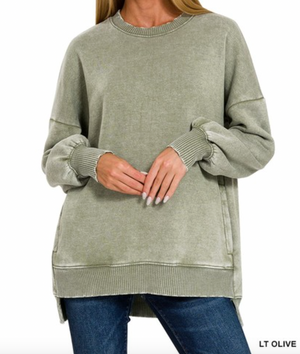 PLUS HI-LO SWEATSHIRT WITH POCKETS