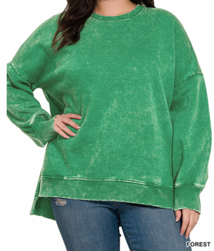 PLUS HI-LO SWEATSHIRT WITH POCKETS