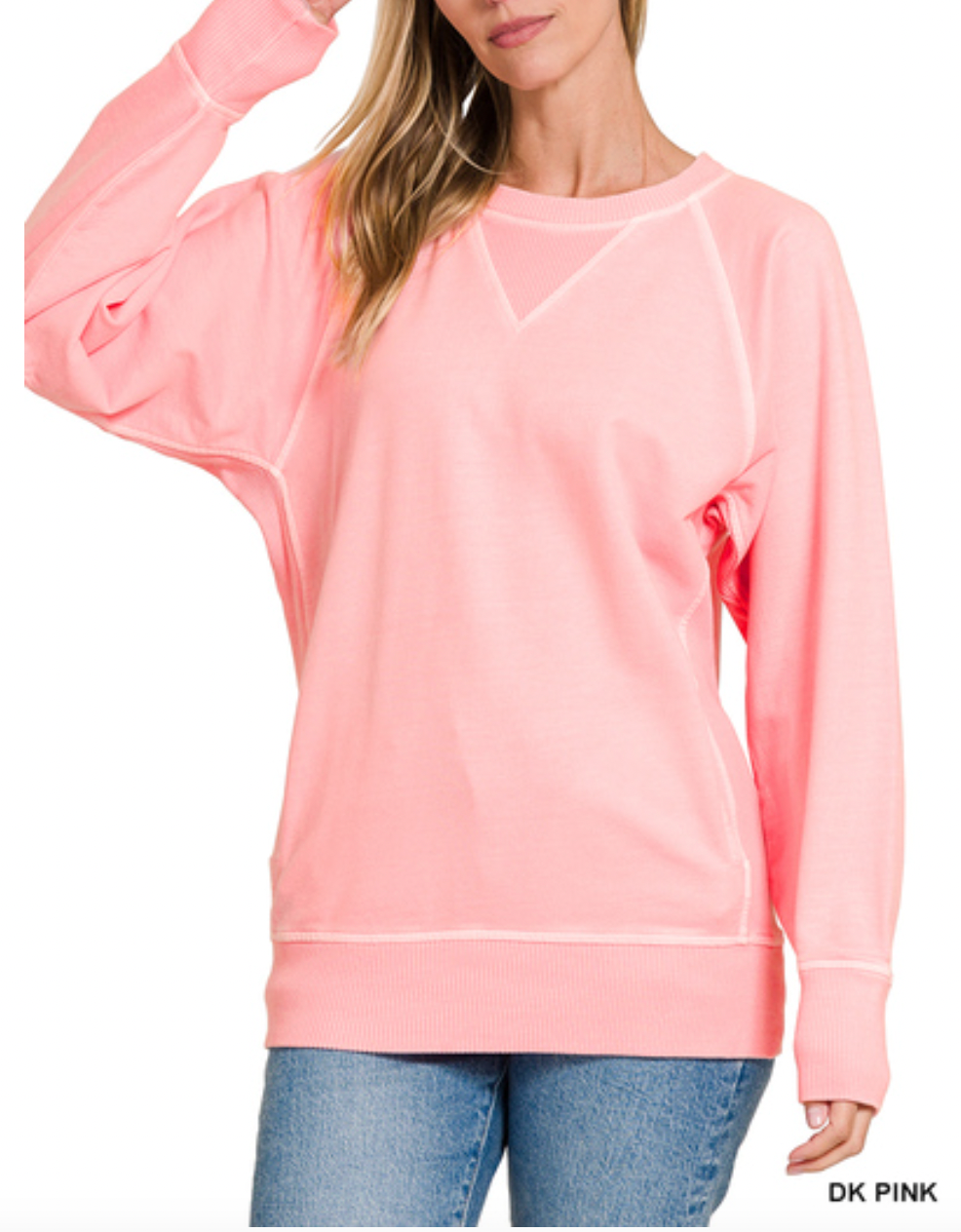 DARK PINK SWEATSHIRT WITH POCKETS