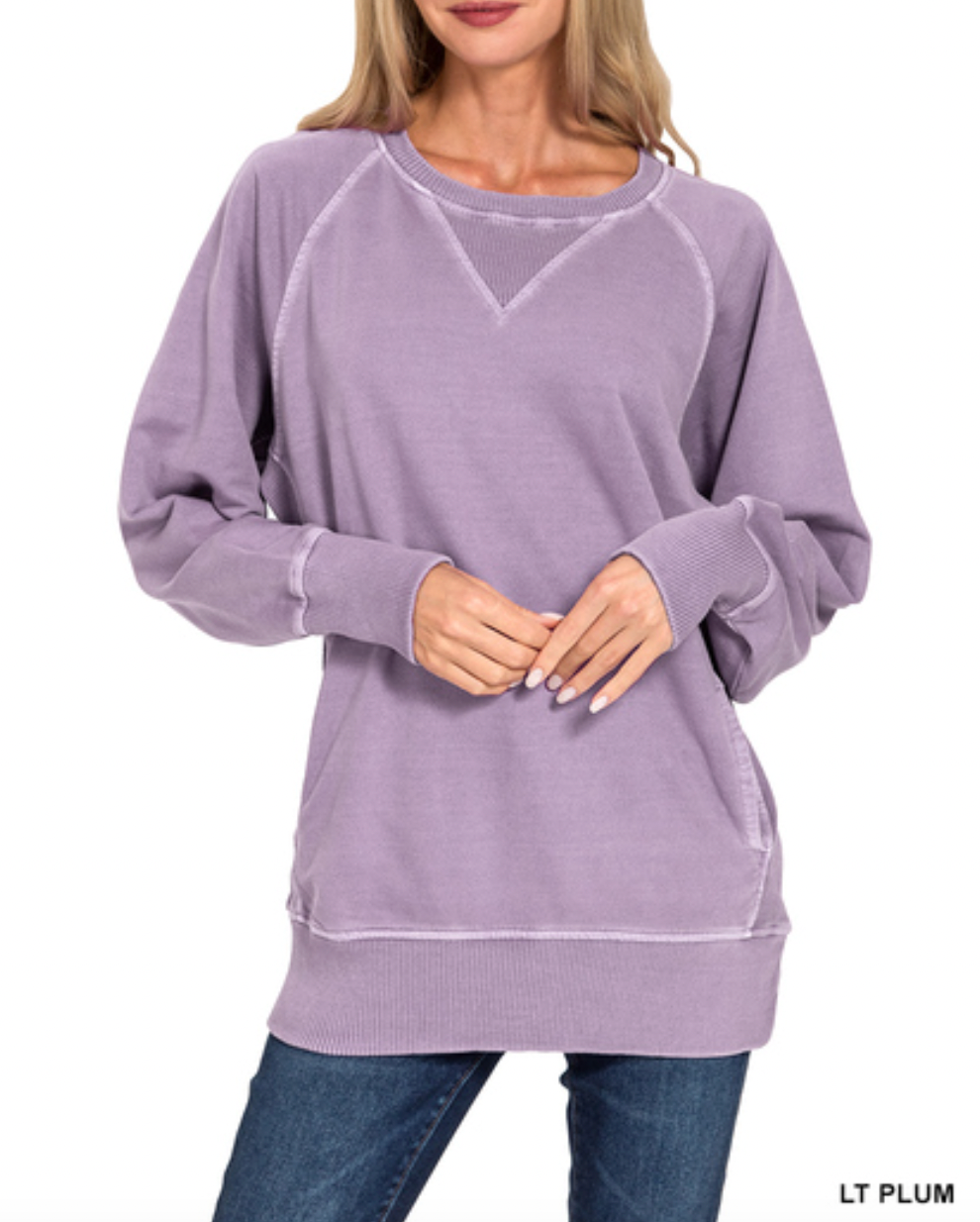 LIGHT PLUM SWEATSHIRT WITH POCKETS