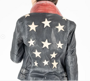 Christy Lamb Skin Jacket, Celebration Blue