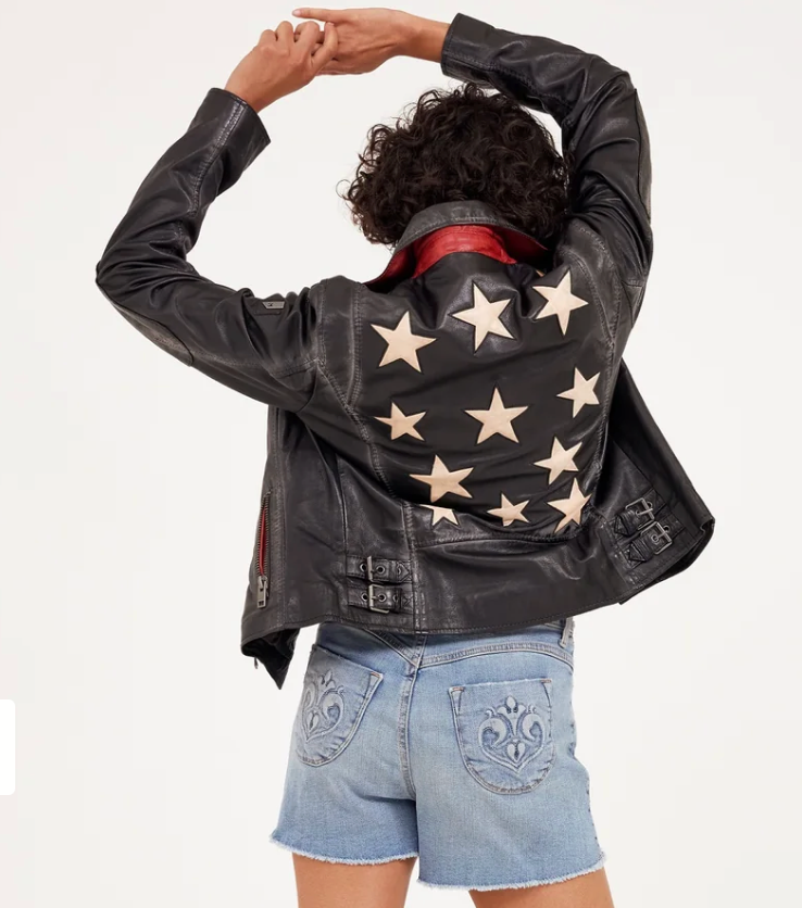 Christy Lamb Skin Jacket, Celebration Blue