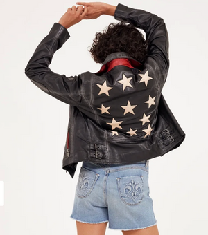 Christy Lamb Skin Jacket, Celebration Blue