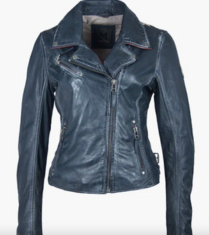 Christy Lamb Skin Jacket, Celebration Blue