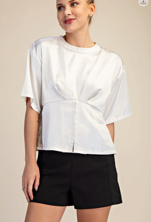 Short Sleeve Fitted Waist Glammor Top