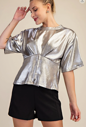 Short Sleeve Fitted Waist Glammor Top