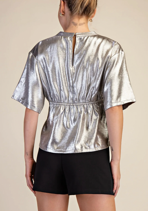 Short Sleeve Fitted Waist Glammor Top