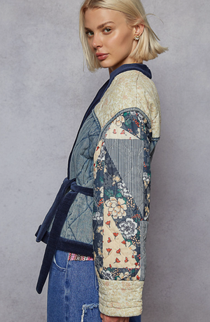 Cardigan With Quilting and Denim