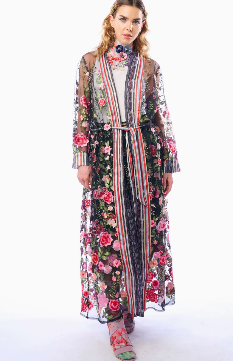 Dark Rose Embroidered Duster 2025 CC