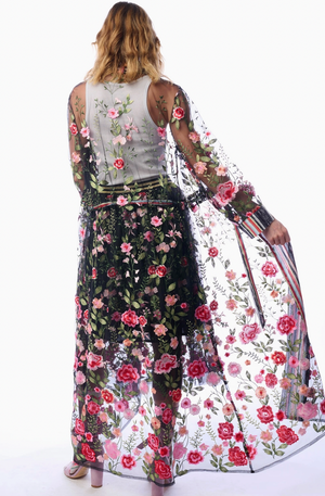 Dark Rose Embroidered Duster 2025 CC