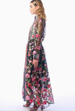 Dark Rose Embroidered Duster 2025 CC