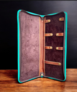 LEATHER AND COWHIDE JEWELRY WALLET