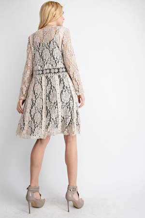 KNIT LACE OPEN FRONT DUSTER