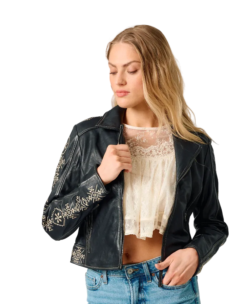 Cora Lamb Skin Jacket, Black