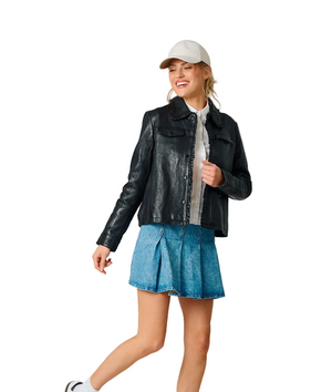 Limma Lamb Skin Jacket, Black