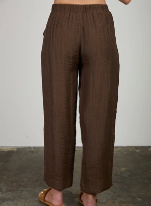 TEXTURED HIGH ELASTIC WAIST LOUNGE PANTS