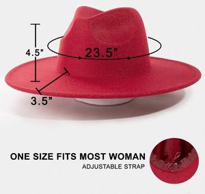 Flat Brim Fedora Fashion Hat