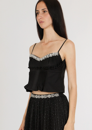 Pleated Bustier with Crystals