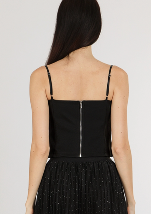 Pleated Bustier with Crystals