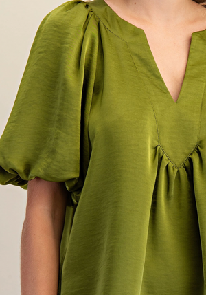 V-Neck Puff Sleeve Top