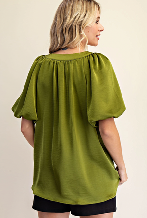 V-Neck Puff Sleeve Top