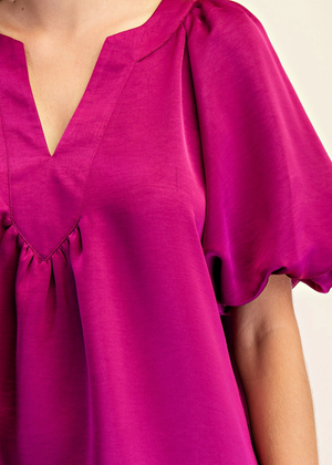 V-Neck Puff Sleeve Top