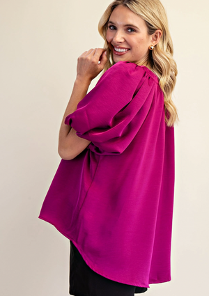 V-Neck Puff Sleeve Top