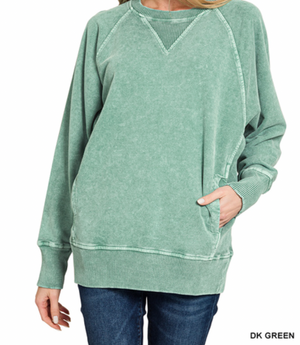 HALO WASH SWEATSHIRT WITH POCKETS