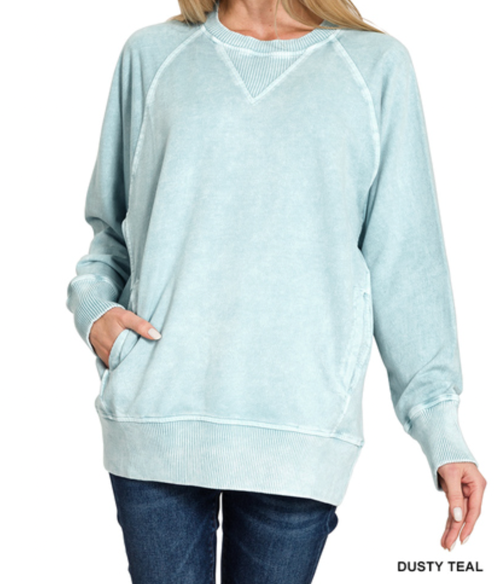 HALO WASH SWEATSHIRT WITH POCKETS
