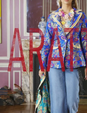 Renaissance Silk Jacquard Blazer: Blue 2025 CC