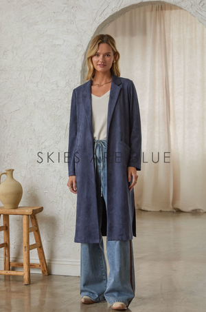 Faux Suede Duster
