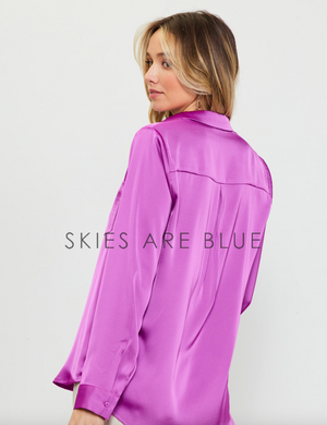 Recycled Satin Classic Buttondown Blouse