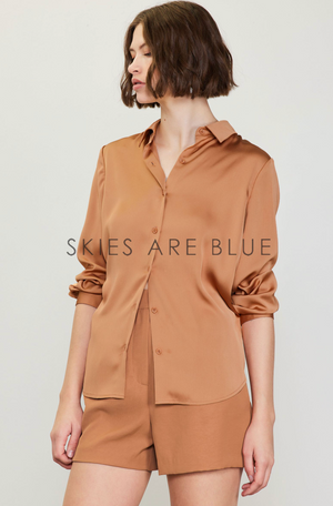 Recycled Satin Classic Buttondown Blouse