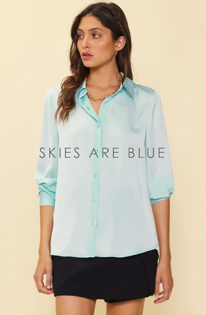 Recycled Satin Classic Buttondown Blouse