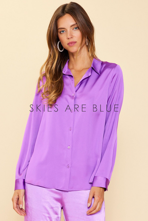 Recycled Satin Classic Buttondown Blouse
