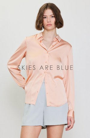 Recycled Satin Classic Buttondown Blouse