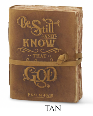 8 Inch Leather BE STILL Embossed Handcrafted Deckle Edge Journals