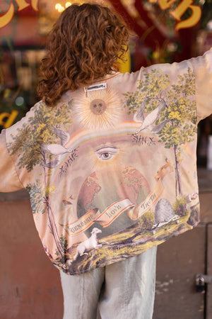 Friendship Love & Truth Vintage Wash Cropped Kimono