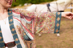 Love Revolution Opera Duster Kimono Robe w/ horse & florals