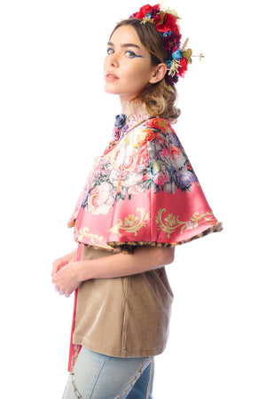 Grace Kelly Reversible Fur Cape: Leopard / One size