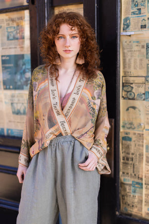 Friendship Love & Truth Vintage Wash Cropped Kimono