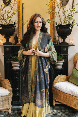 Heartwork Opera Duster Kimono Robe w Artist Butterfly